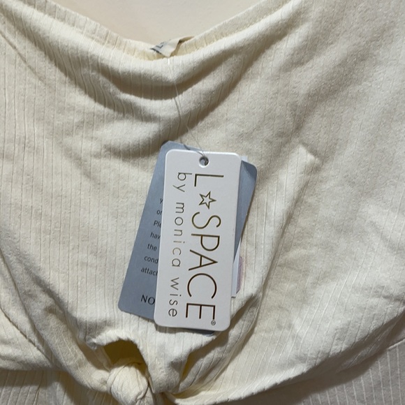 NEW • L*Space • Topanga Cream Ribbed Mini Dress Lg - Picture 7 of 7